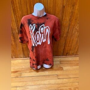 Korn Band Tee Music Shirt Delta Red and Black Tie Dye Graphic Tee